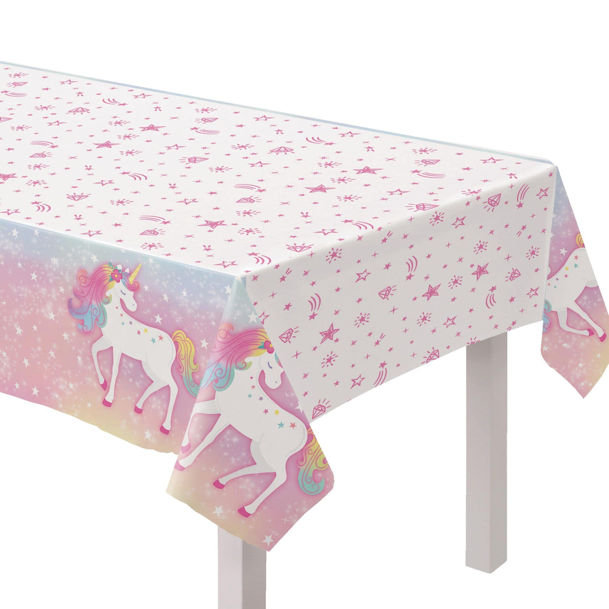 Enchanted Unicorn Plastic Table Cover - 54" x 96"