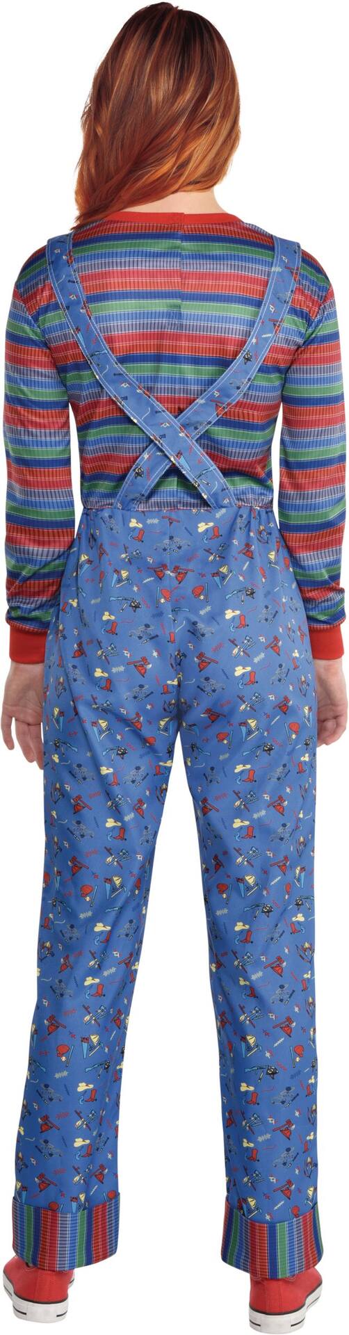 Women's Chucky Halloween Costume with Overalls & Mask - Child's Play Inspired