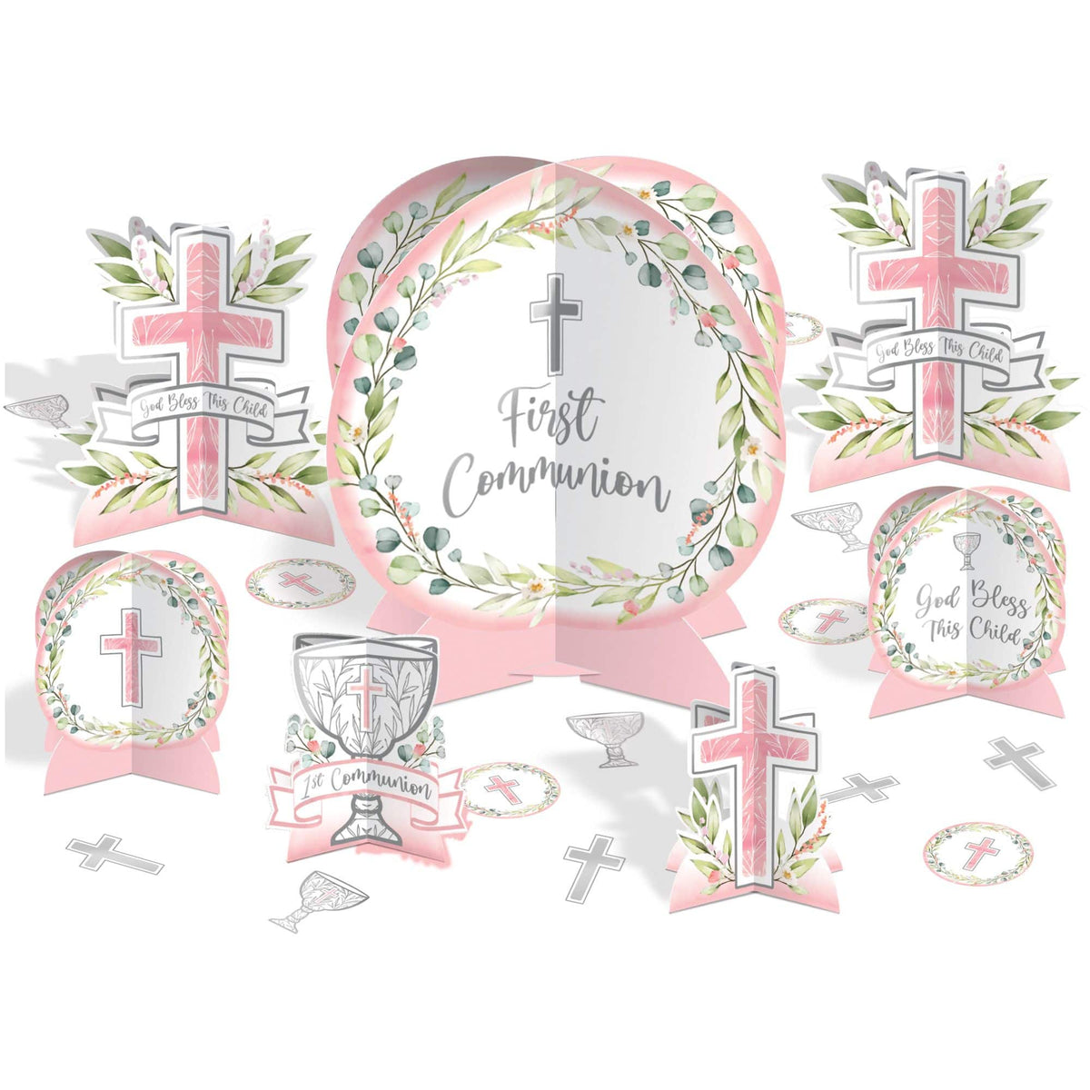 Sacraments Pink Communion Table Decorating Kit - 27 Piece Set