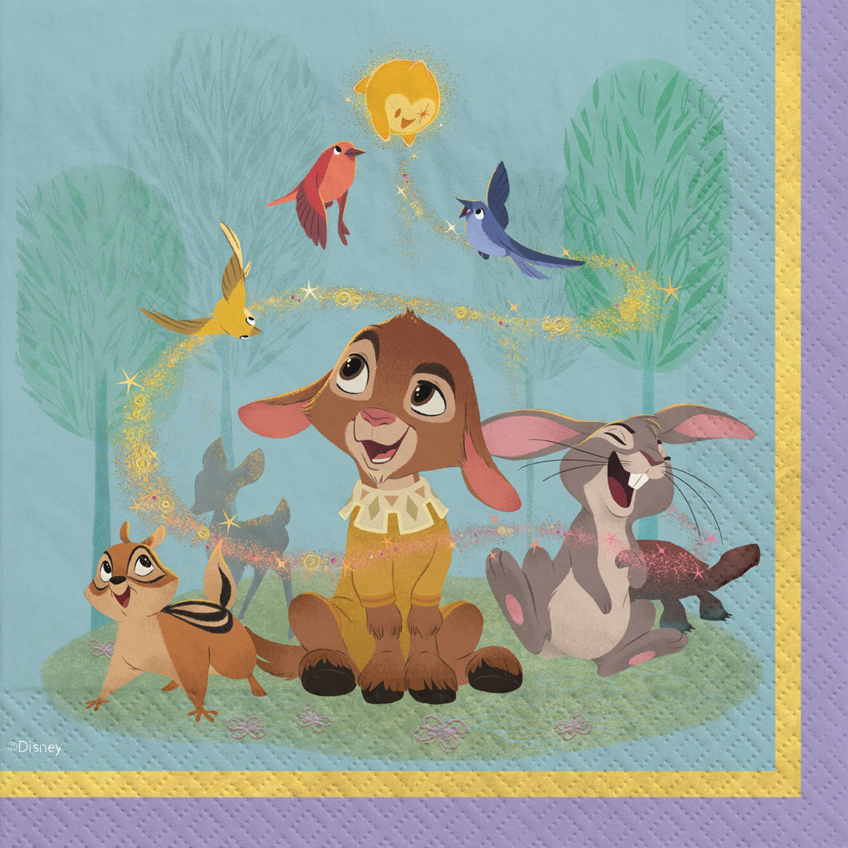 Disney Wish Valentino Beverage Napkins, 16-Pack - 5 In. X 5 In.