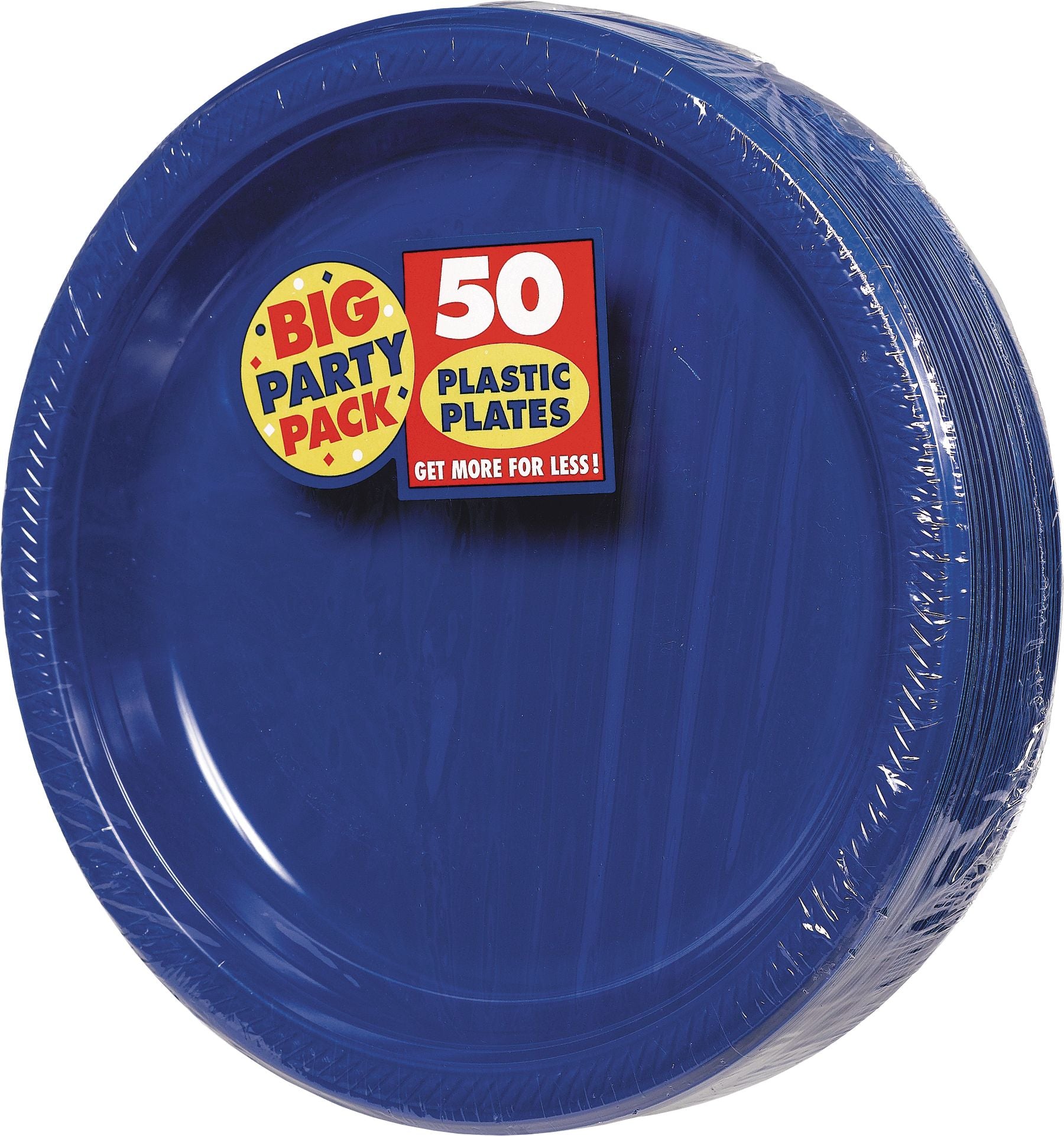 Royal Blue Big Party Pack Plastic Dinner Plates, 10.25-Inch, 50-Pack - 10.25 in.