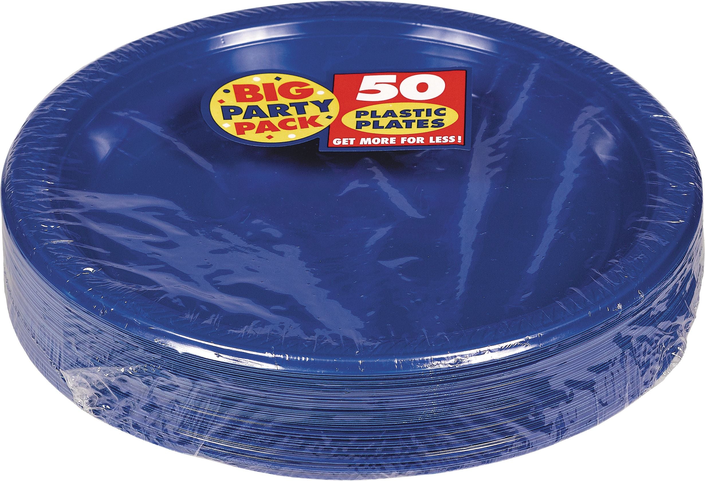 Royal Blue Big Party Pack Plastic Dinner Plates, 10.25-Inch, 50-Pack - 10.25 in.