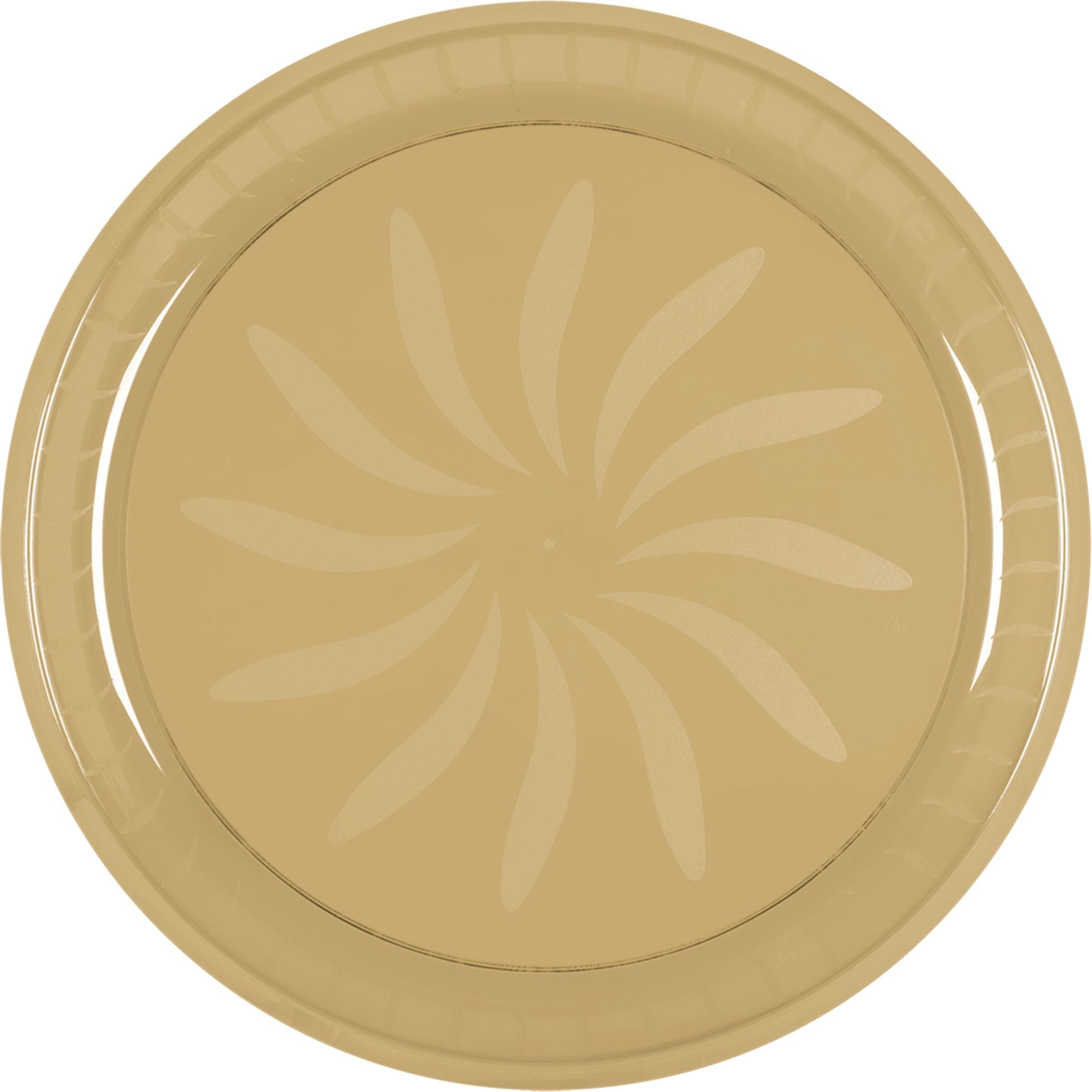 Elegant Gold 16" Round Plastic Platter