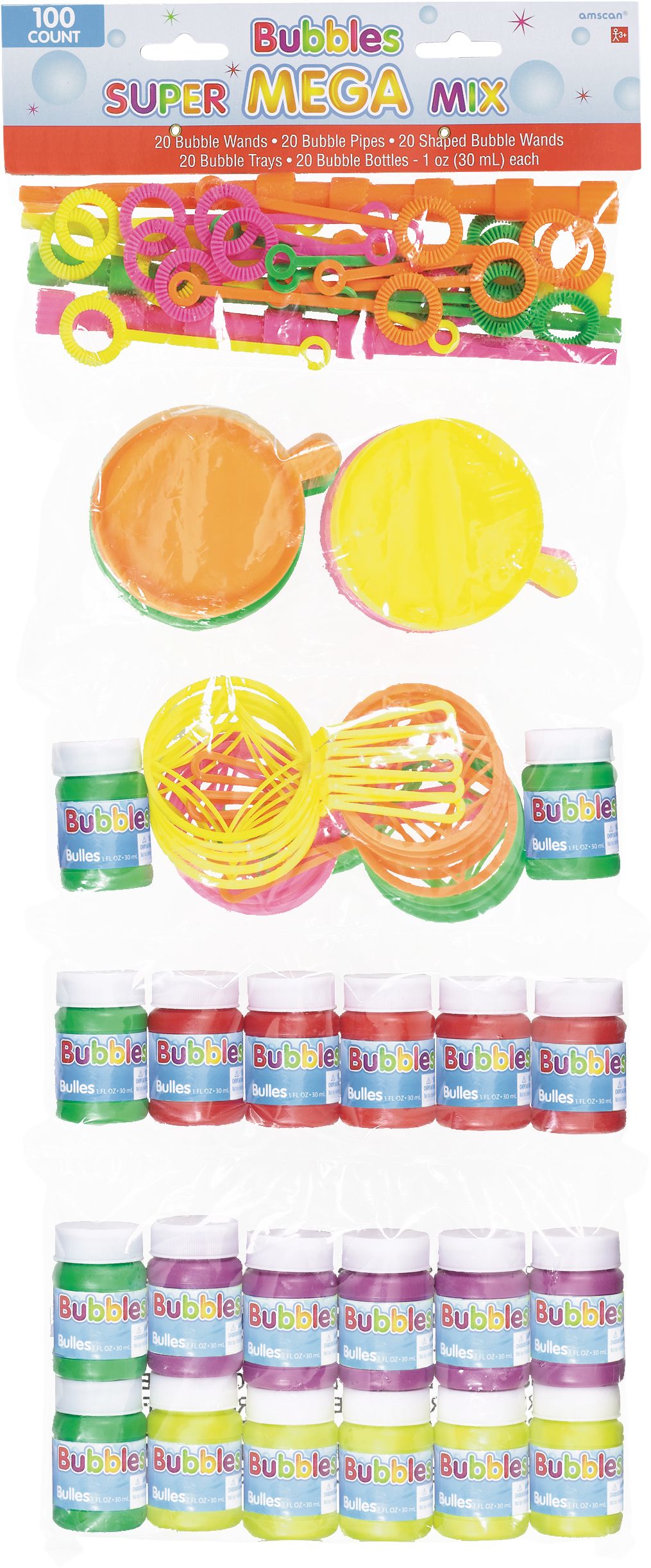Bubbles Super Mega Mix Party Favour Set, 100-pk, Ages 3+