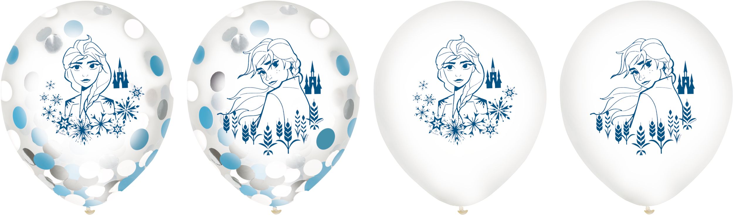 Disney Frozen 2 Confetti Latex Balloons, 12-Inch, 6-Pack
