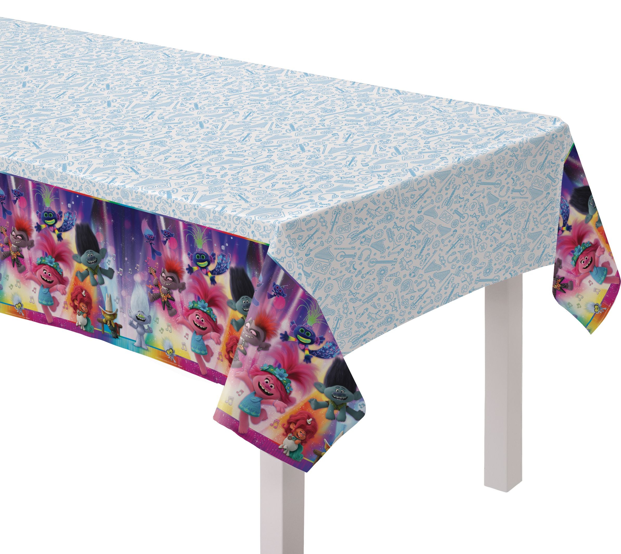 Trolls World Tour Reusable Plastic Table Cover - 54x96 in