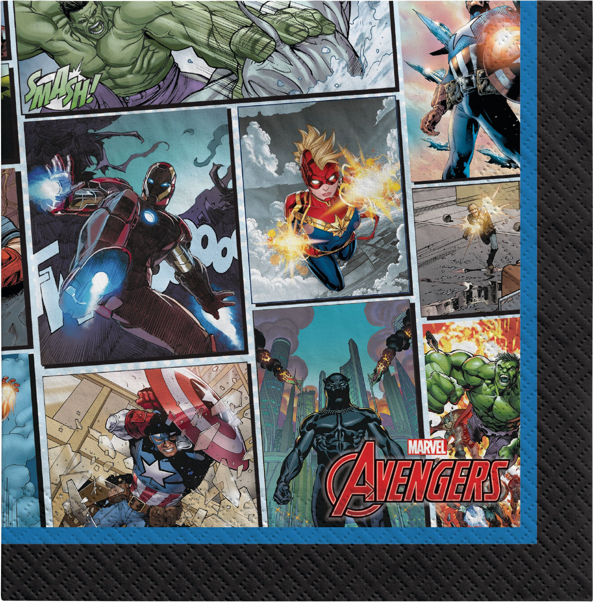 Marvel Avengers Beverage Napkins - 16 Pack - 5 In. X 5 In.