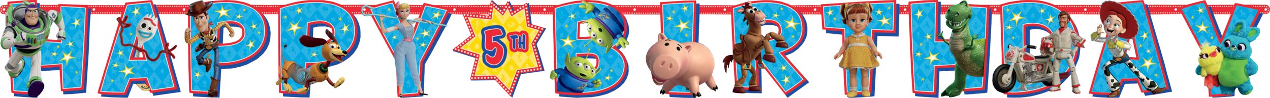Disney Toy Story 4 Jumbo Birthday Banner - Customizable Age