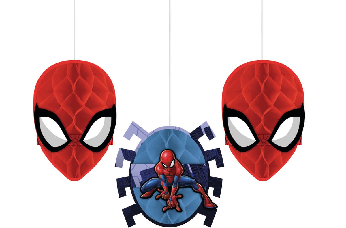 Spider-Man Webbed Wonder Honeycomb Hanging Decorations - 3 Pack