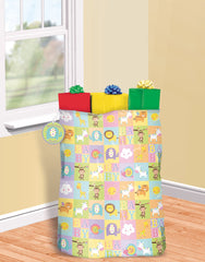 Adorable Animal Baby Shower Gift Sack with "Welcome Baby" Tag  44" x 36"