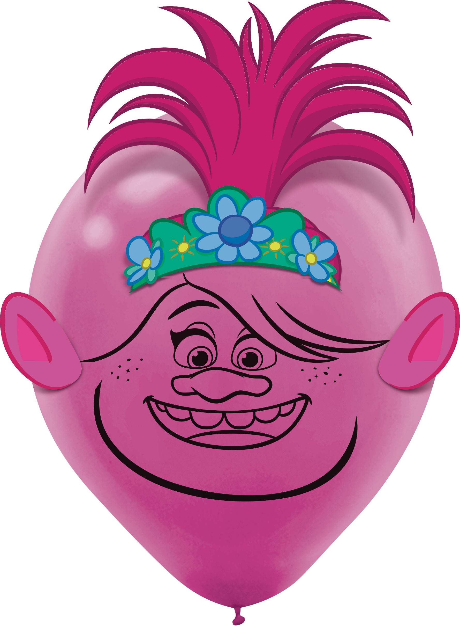 Trolls World Tour Latex Balloon Decorating Kit, 12-Inch, 6-Pack
