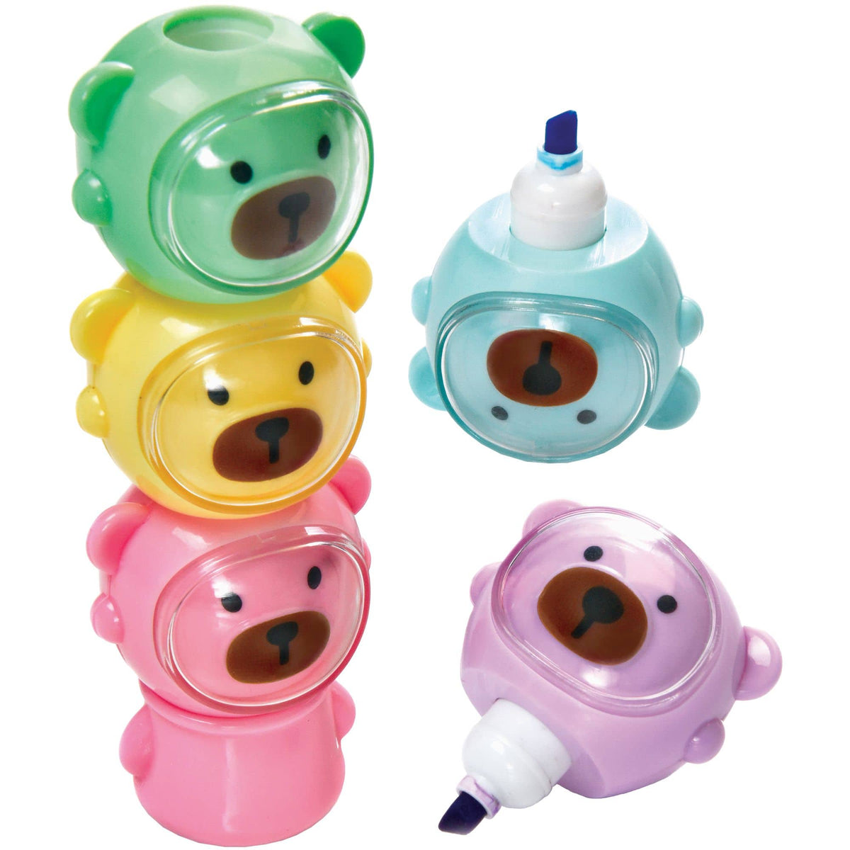 Stackable Bear Markers - Colorful Stationery Favors for Kids