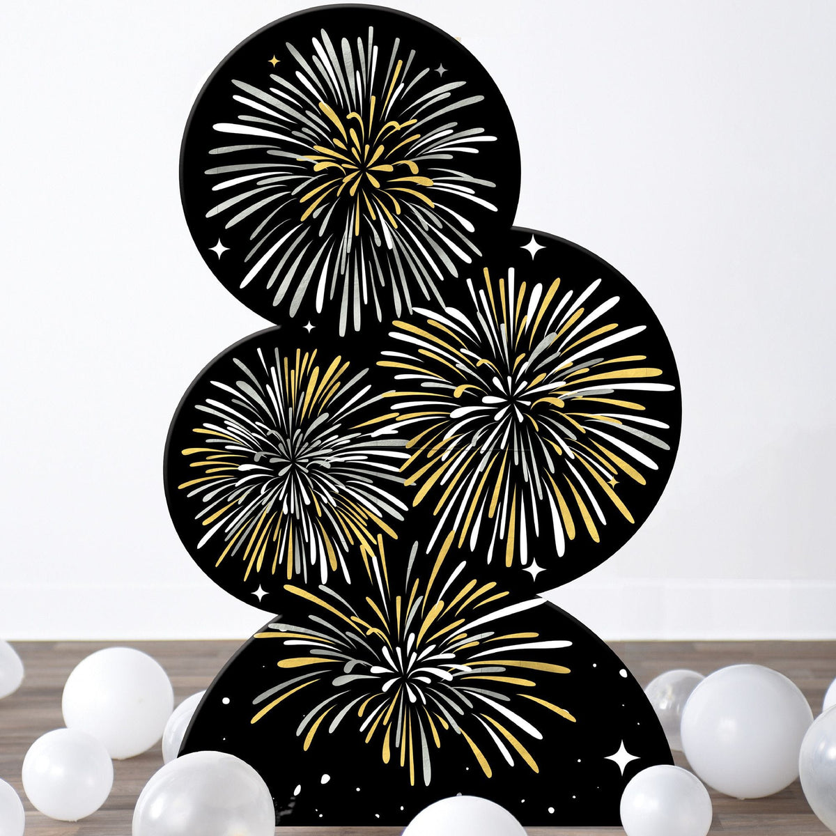 Jumbo New Year's Fireworks Standee Backdrop