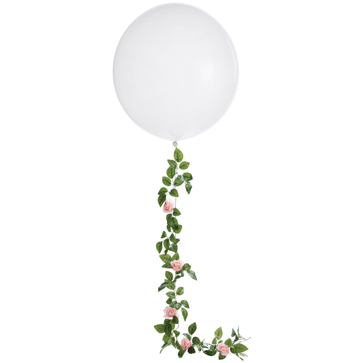 Pink Floral Balloon Tail with 24-Inch Balloon