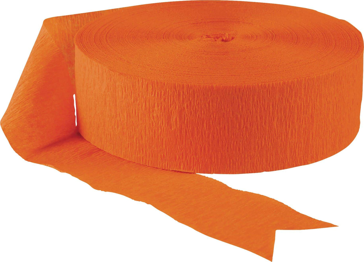 Vibrant Orange Jumbo Crepe Streamer - 500ft