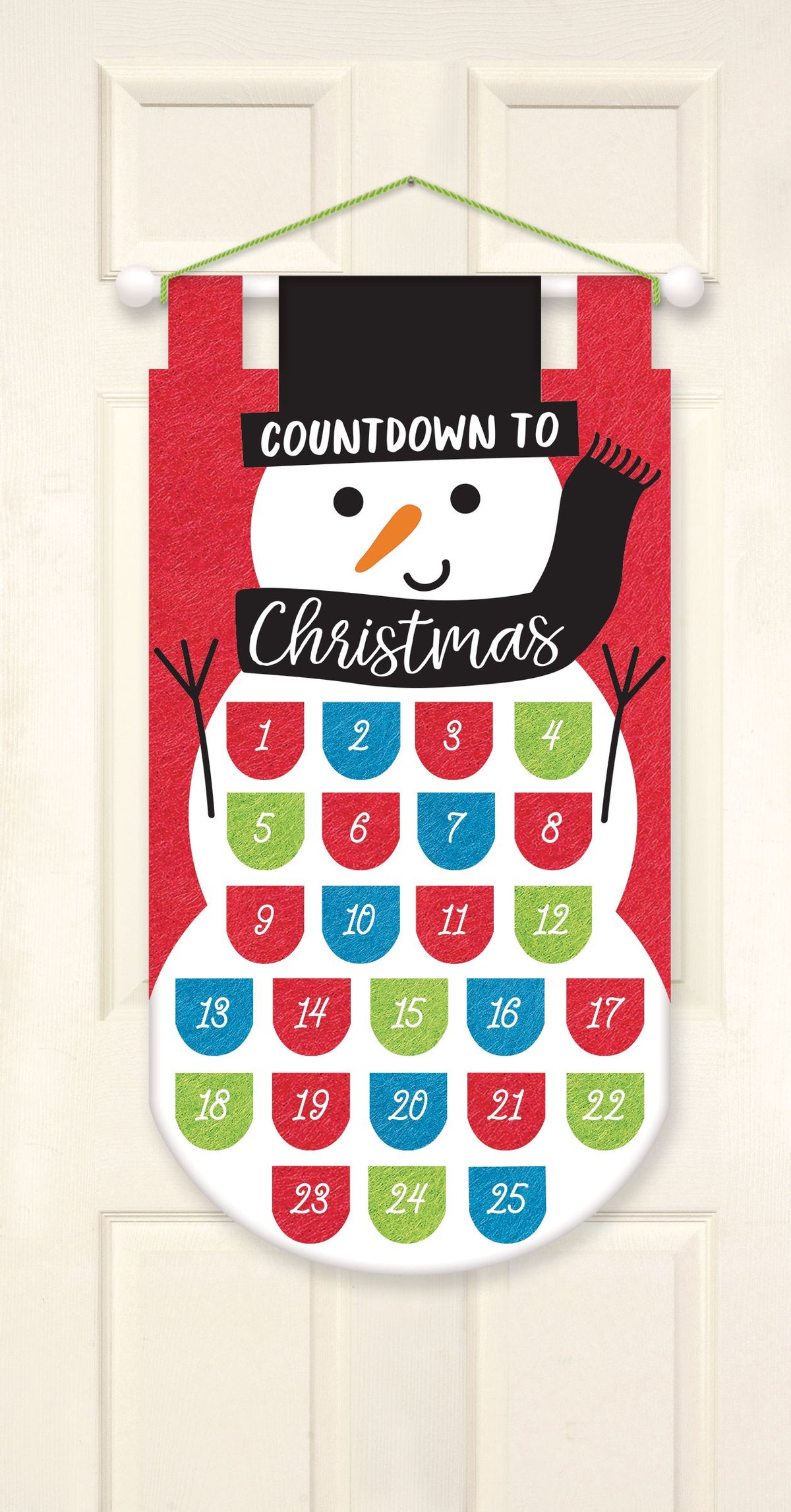 Felt Snowman Advent Calendar - Christmas Countdown Decoration
