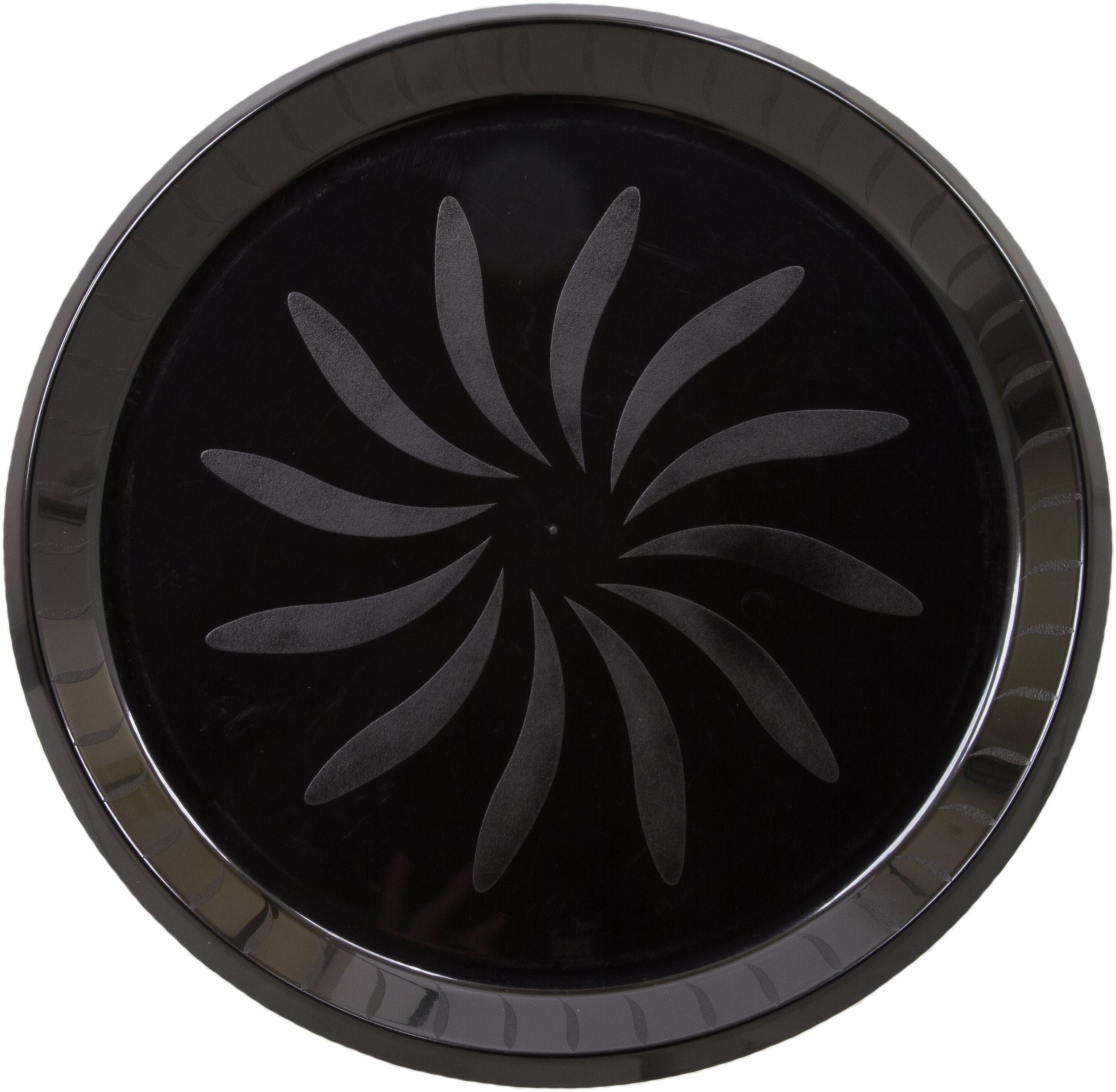 Elegant 16" Black Round Plastic Platter for Catering