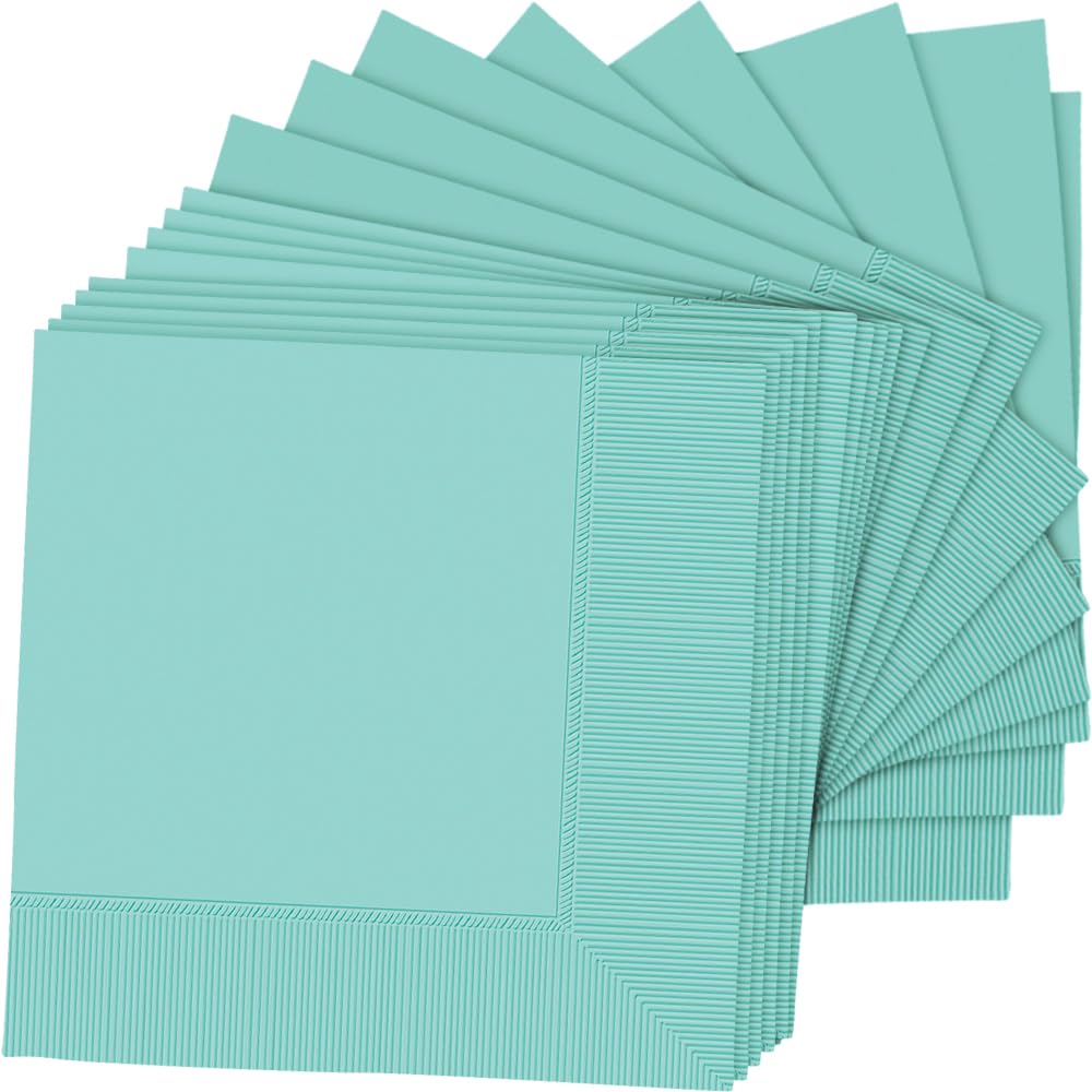 Robin's Egg Blue Beverage Napkins - 5 in.