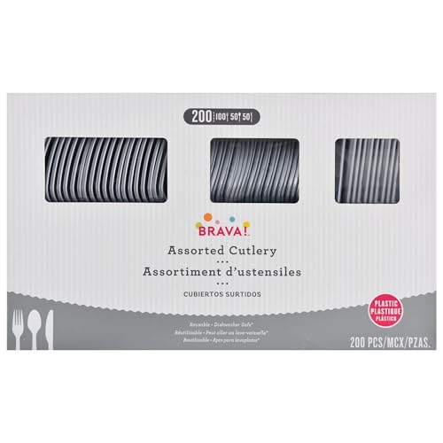 Elegant Silver Plastic Cutlery Assortment