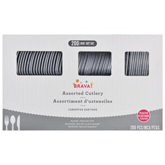 Elegant Silver Plastic Cutlery Assortment