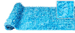 Metallic Blue Floral Vinyl Curtain - 15FT