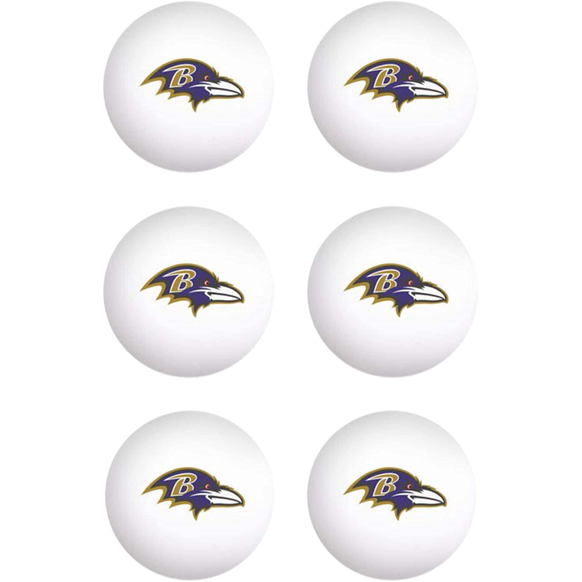 Baltimore Ravens Ping Pong Balls 6-Pack