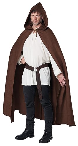 Mysterious Brown Hooded Halloween Cloak