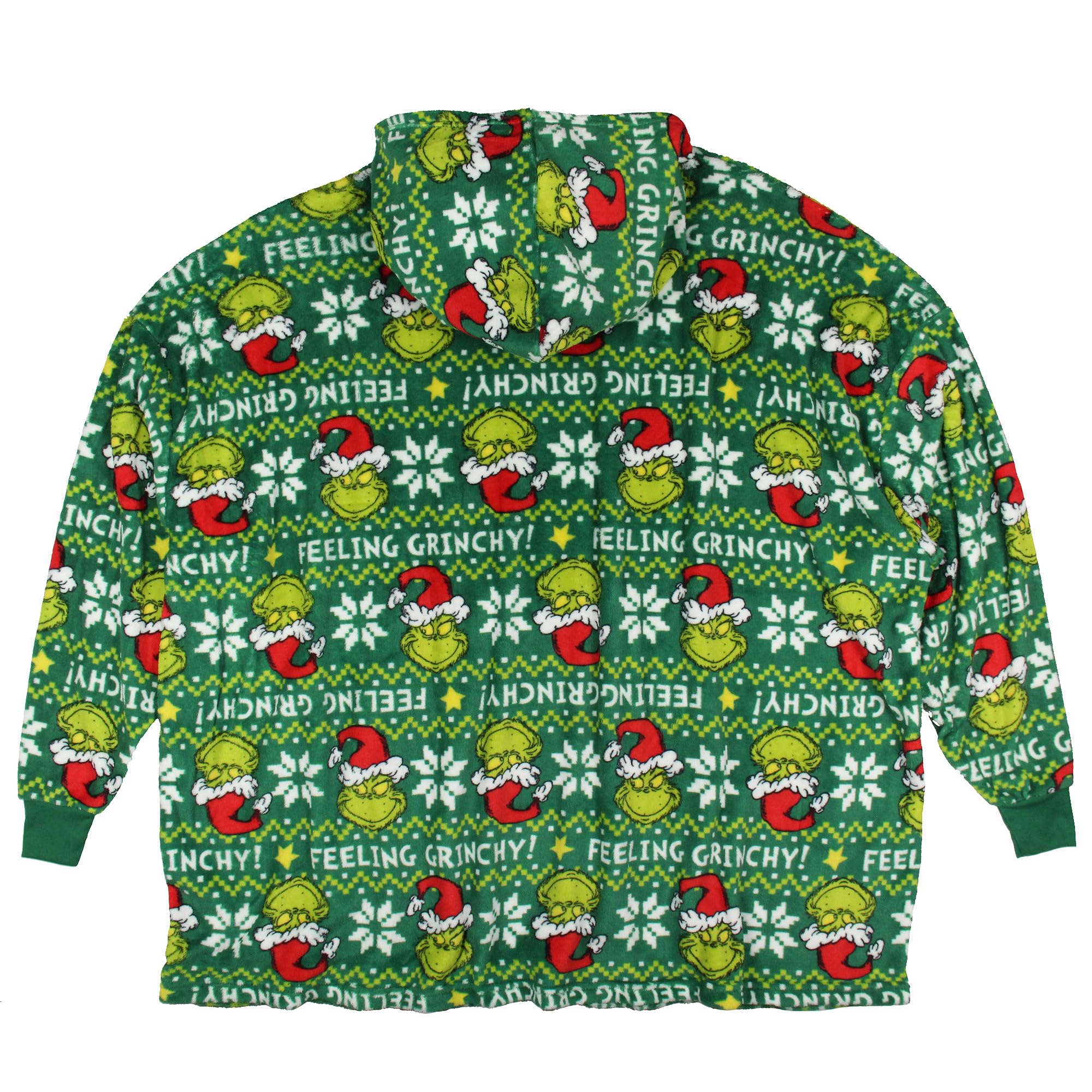 Grinch Fair Isle Hooded Poncho for Christmas