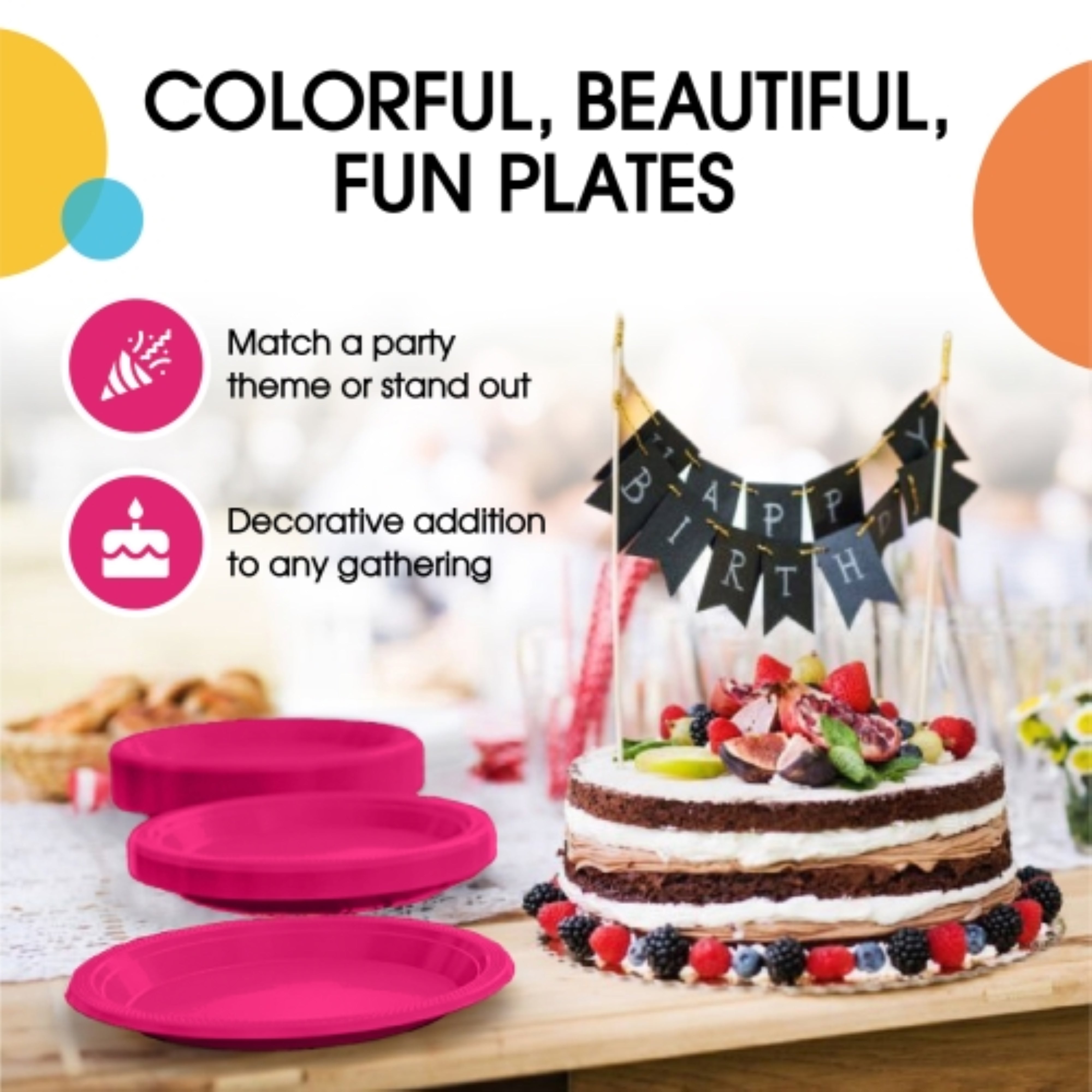 Little Gym - 9 In. Cerise Plastic Plates | 50 Ct.
