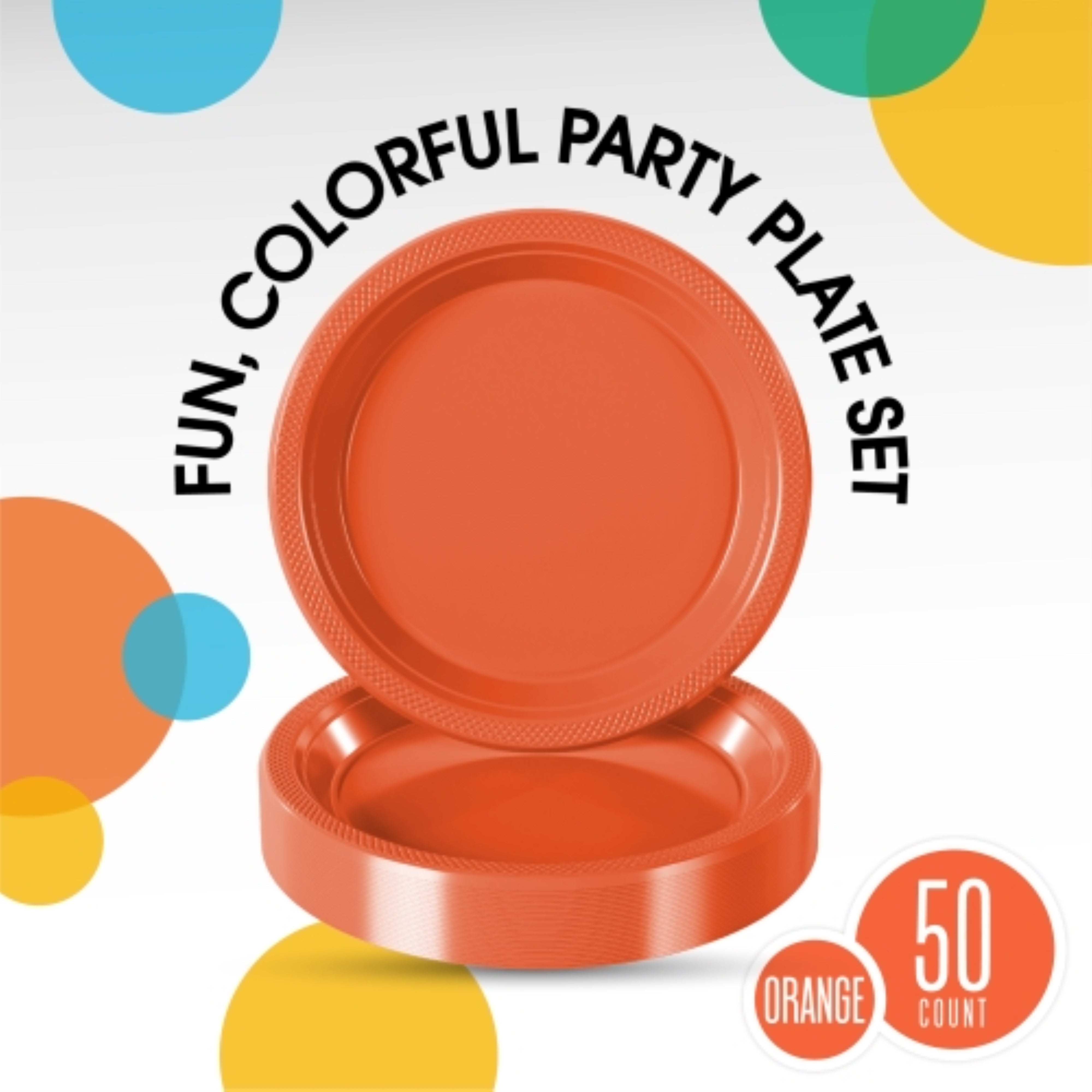 Little Gym - 9 In. Orange Plastic Plates | 50 Ct.