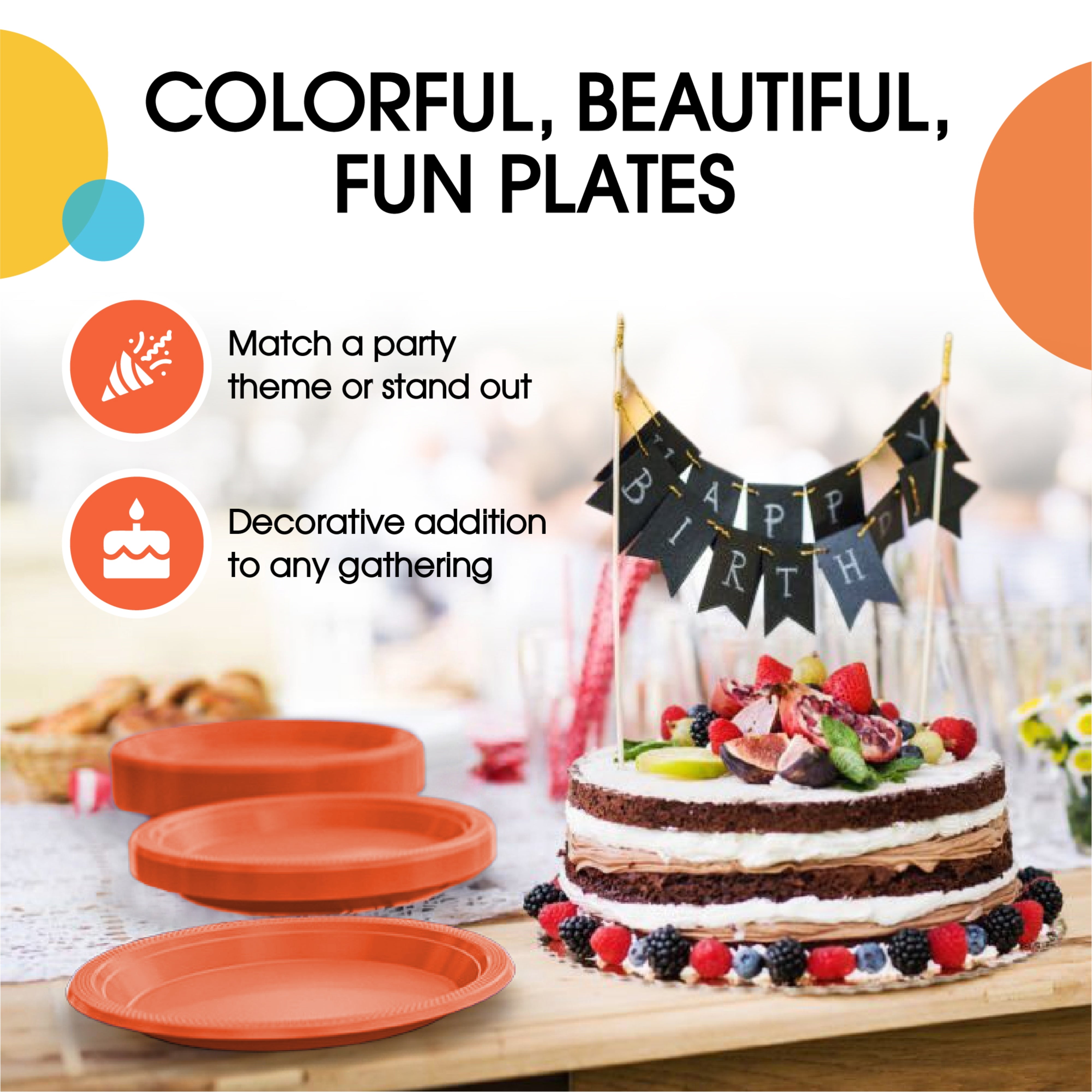 Little Gym - 7 In. Orange Plastic Plates | 50 Ct.