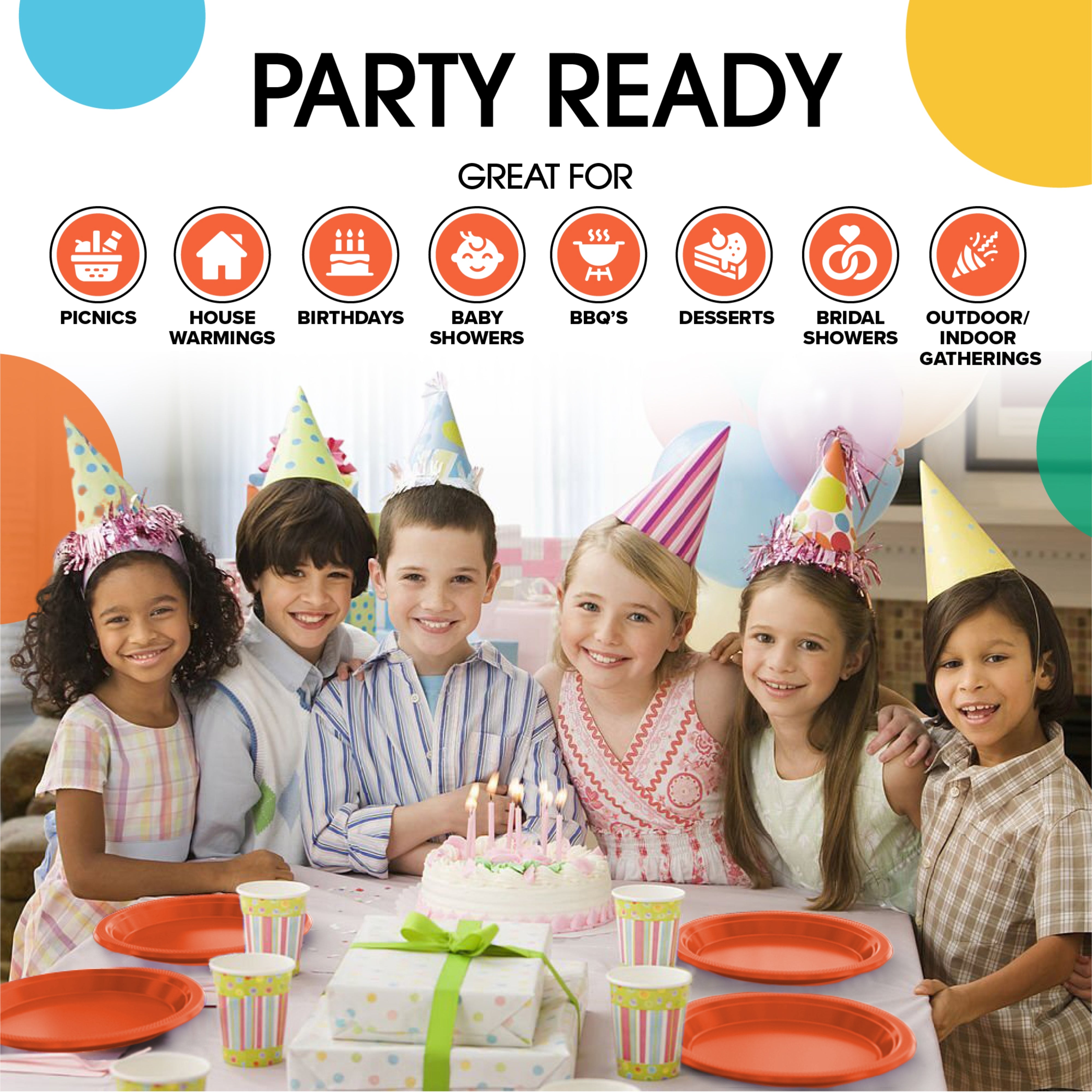 Little Gym - 7 In. Orange Plastic Plates | 50 Ct.