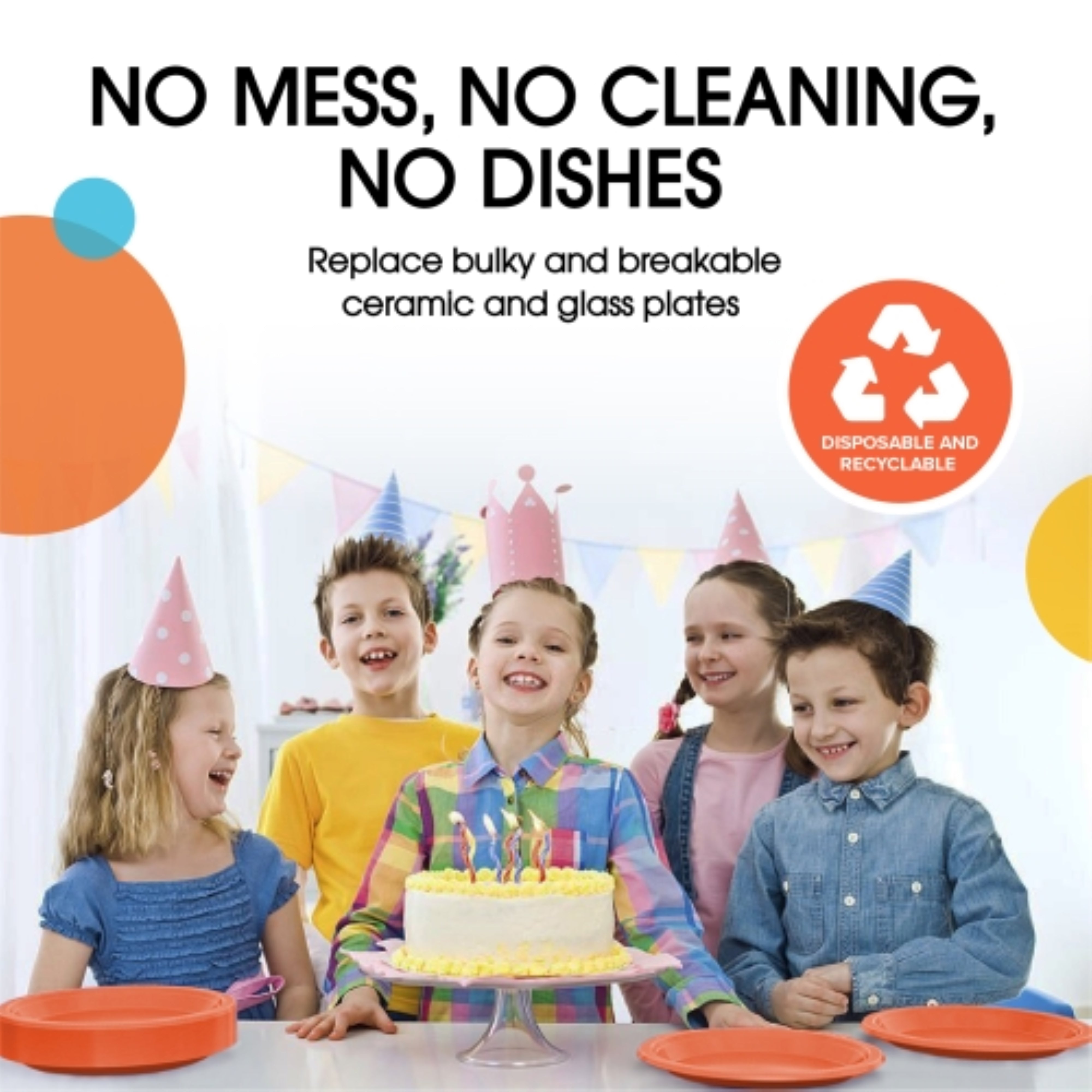 Little Gym - 9 In. Orange Plastic Plates | 50 Ct.