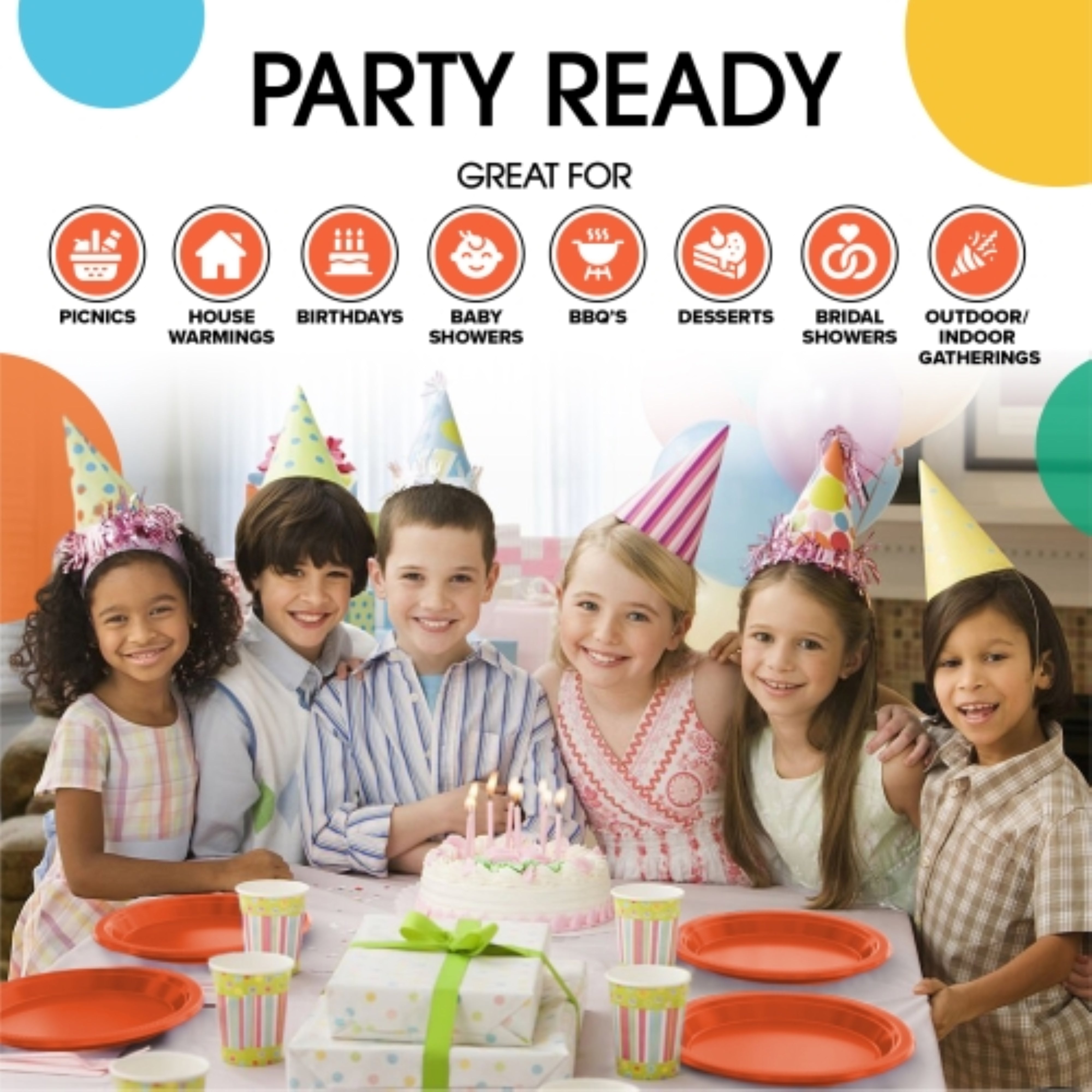 Little Gym - 9 In. Orange Plastic Plates | 50 Ct.