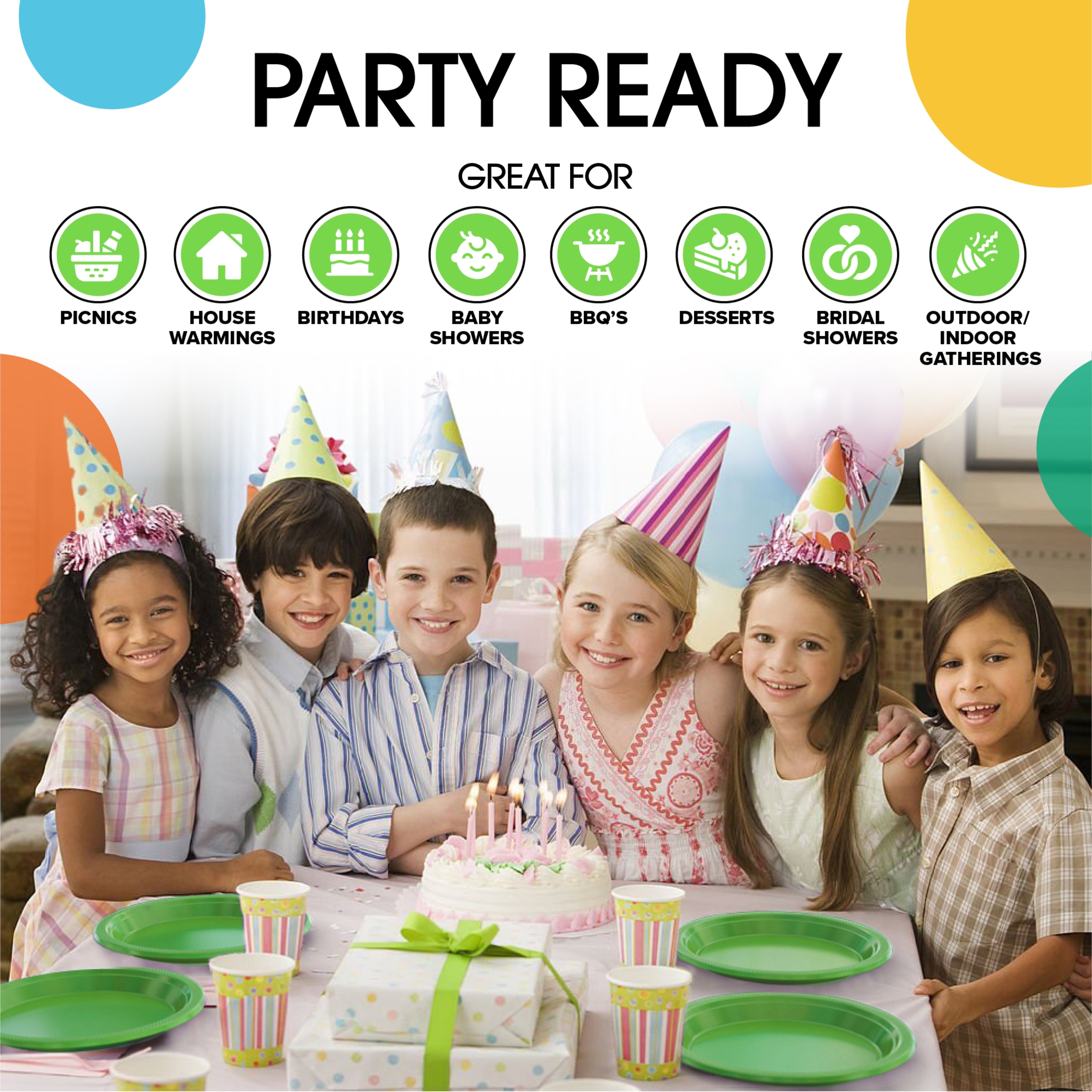 Little Gym - 7 In. Lime Green Plastic Plates | 50 Ct.