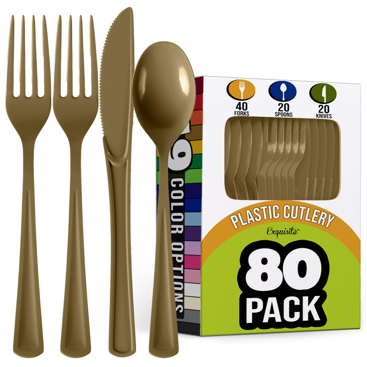 Heavyweight Assorted Metallic Gold Cutlery Set