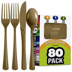 Heavyweight Assorted Metallic Gold Cutlery Set