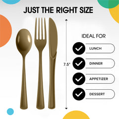 Heavyweight Assorted Metallic Gold Cutlery Set