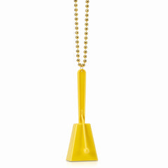 Yellow Clacker Necklace - Team Spirit Noisemaker Accessory