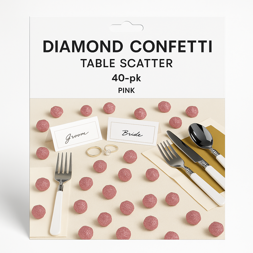 Blush Pink Diamond Table Scatter Confetti, 40-Pack