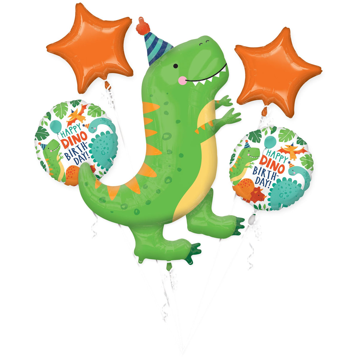 Little Gym - Dinomite Dinosaur Birthday Foil Balloon Bouquet - 5 Ct.