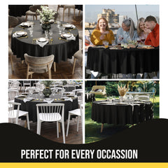 12pack Premium 90" Round Black Table Cover