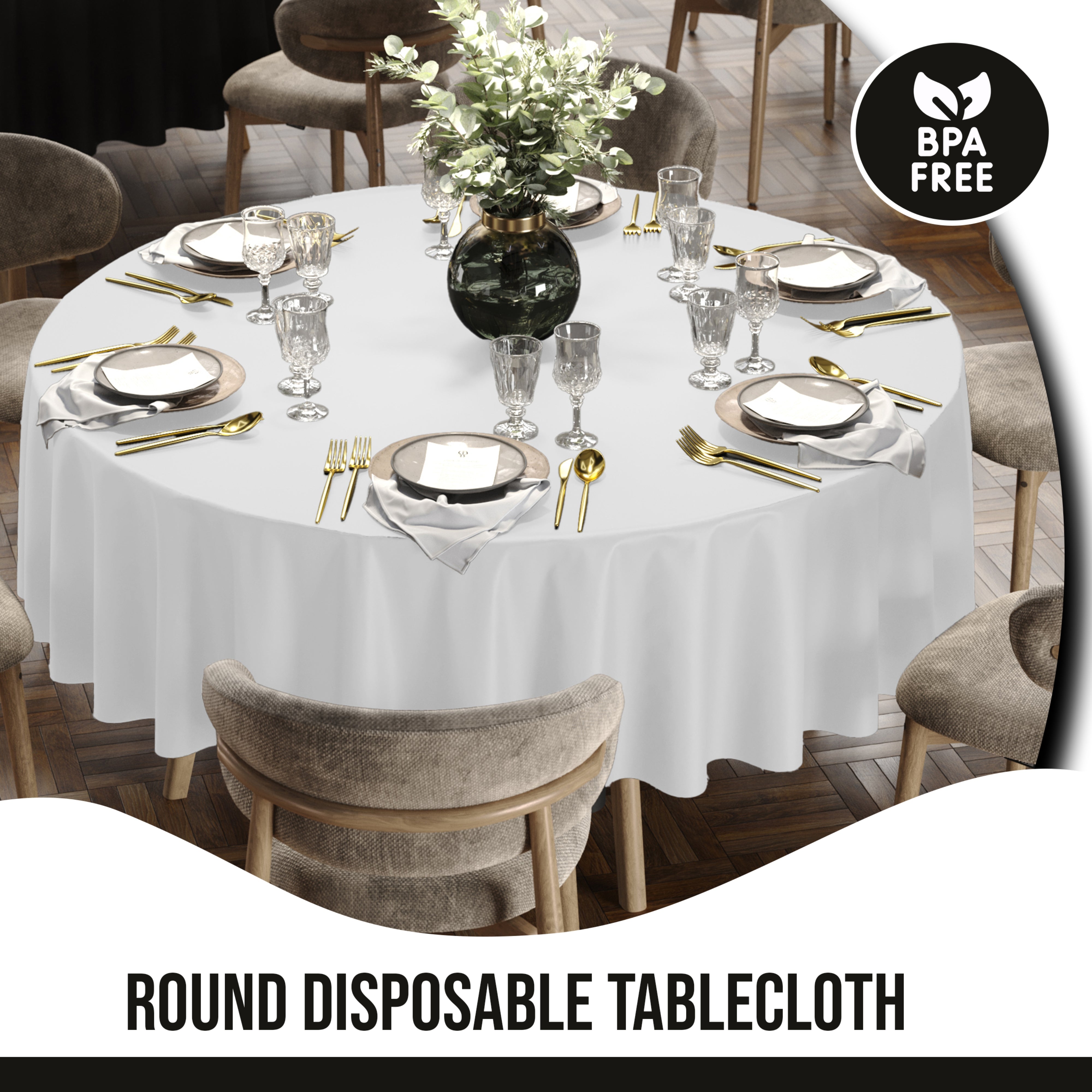 12pack Premium 90" Round White Table Cover