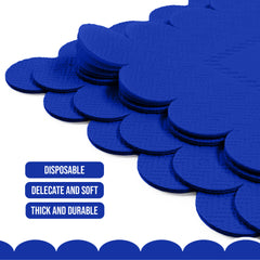 Dark Blue Scallop Beverage Napkins - 4.75 In. X 4.75 In. | 50 Ct.