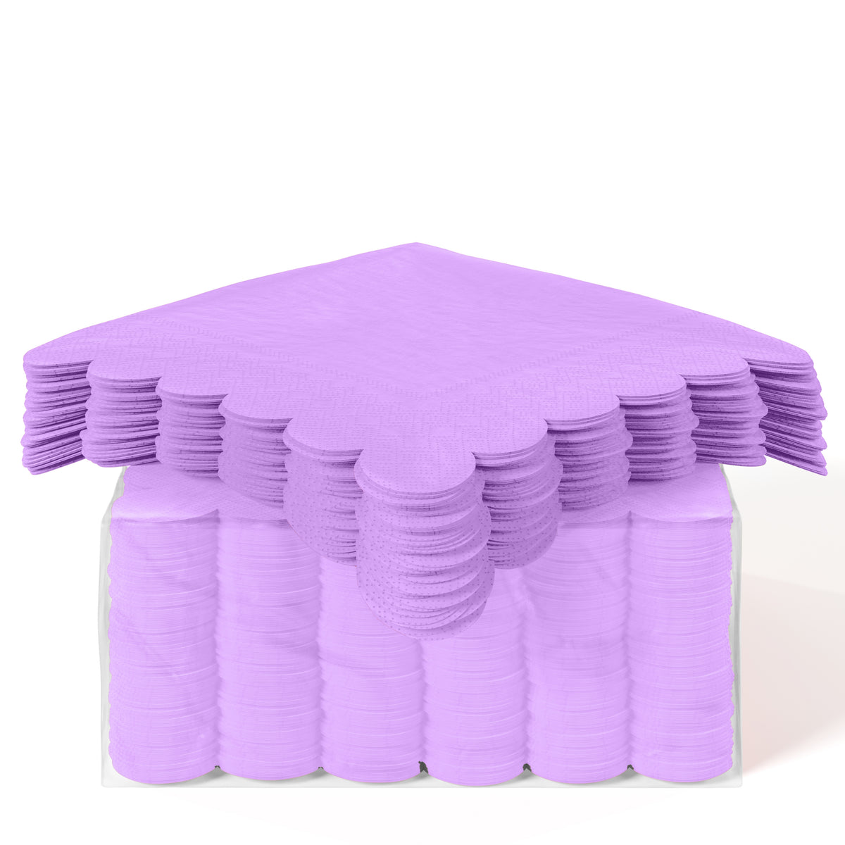 Lavender Scallop Beverage Napkins - 4.75 In. X 4.75 In. | 50 Ct.