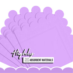 Lavender Scallop Beverage Napkins - 4.75 In. X 4.75 In. | 50 Ct.