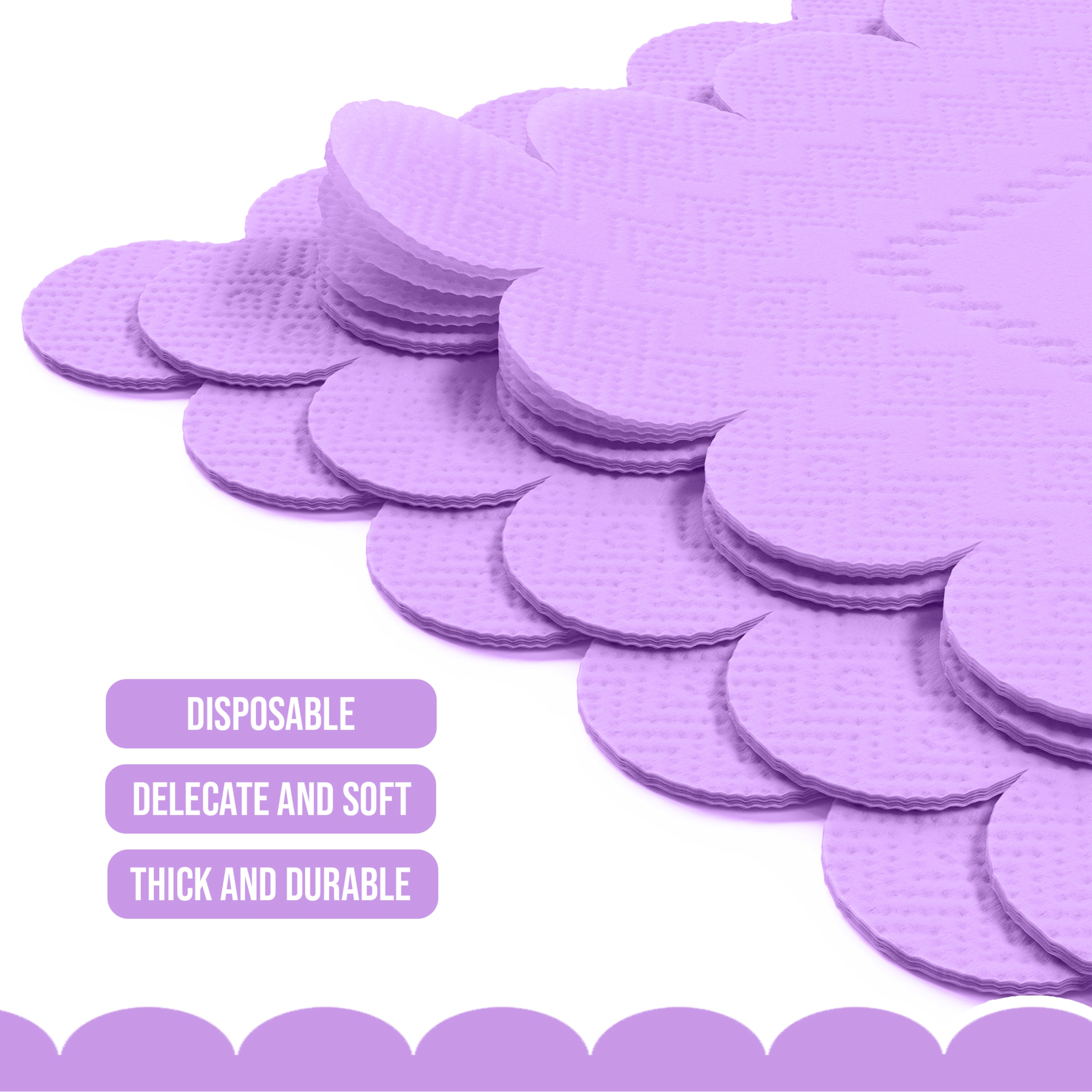 Lavender Scallop Beverage Napkins - 4.75 In. X 4.75 In. | 50 Ct.