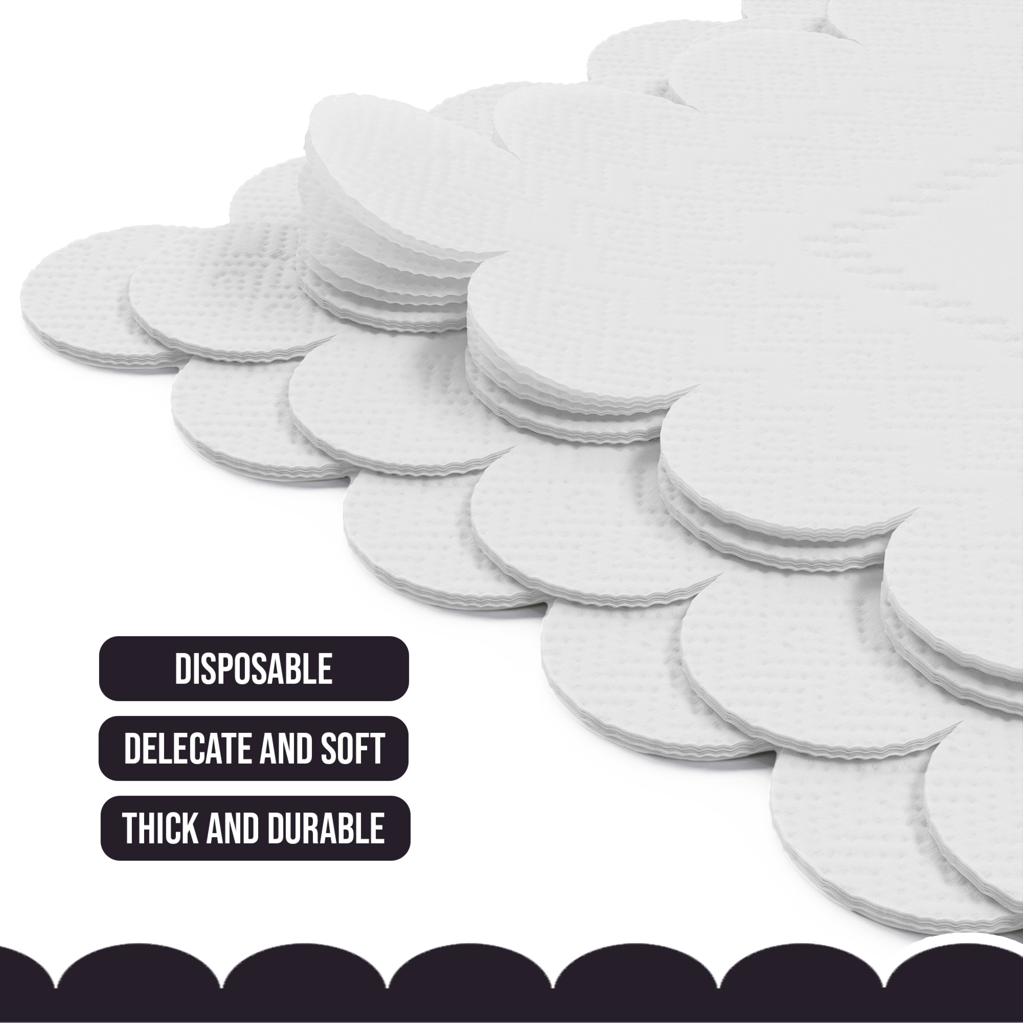 White Scallop Beverage Napkins - 4.75 In. X 4.75 In. | 50 Ct.