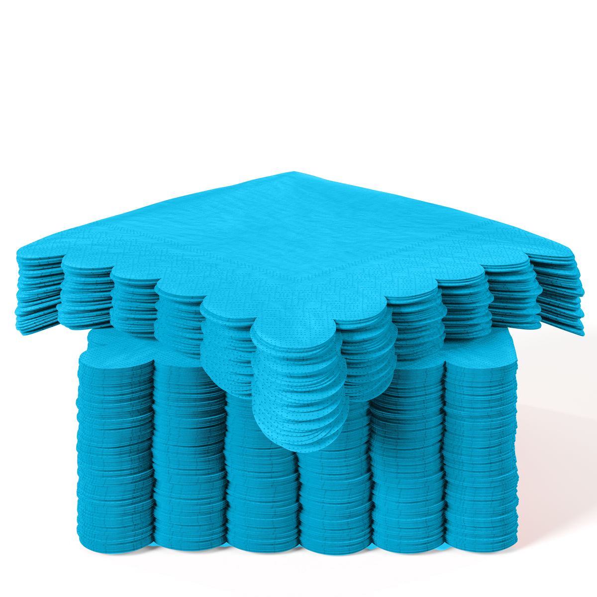 Turquoise Scallop Beverage Napkins - 4.75 In. X 4.75 In. | 50 Ct.