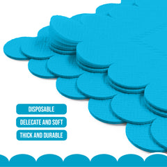Turquoise Scallop Beverage Napkins - 4.75 In. X 4.75 In. | 50 Ct.